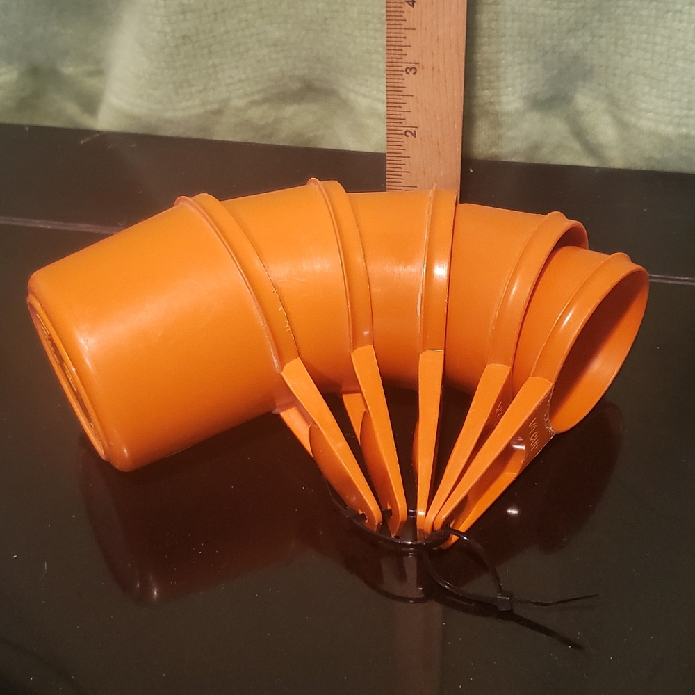 Vintage Tupperware Measuring Cups 1970's Harvest Orange